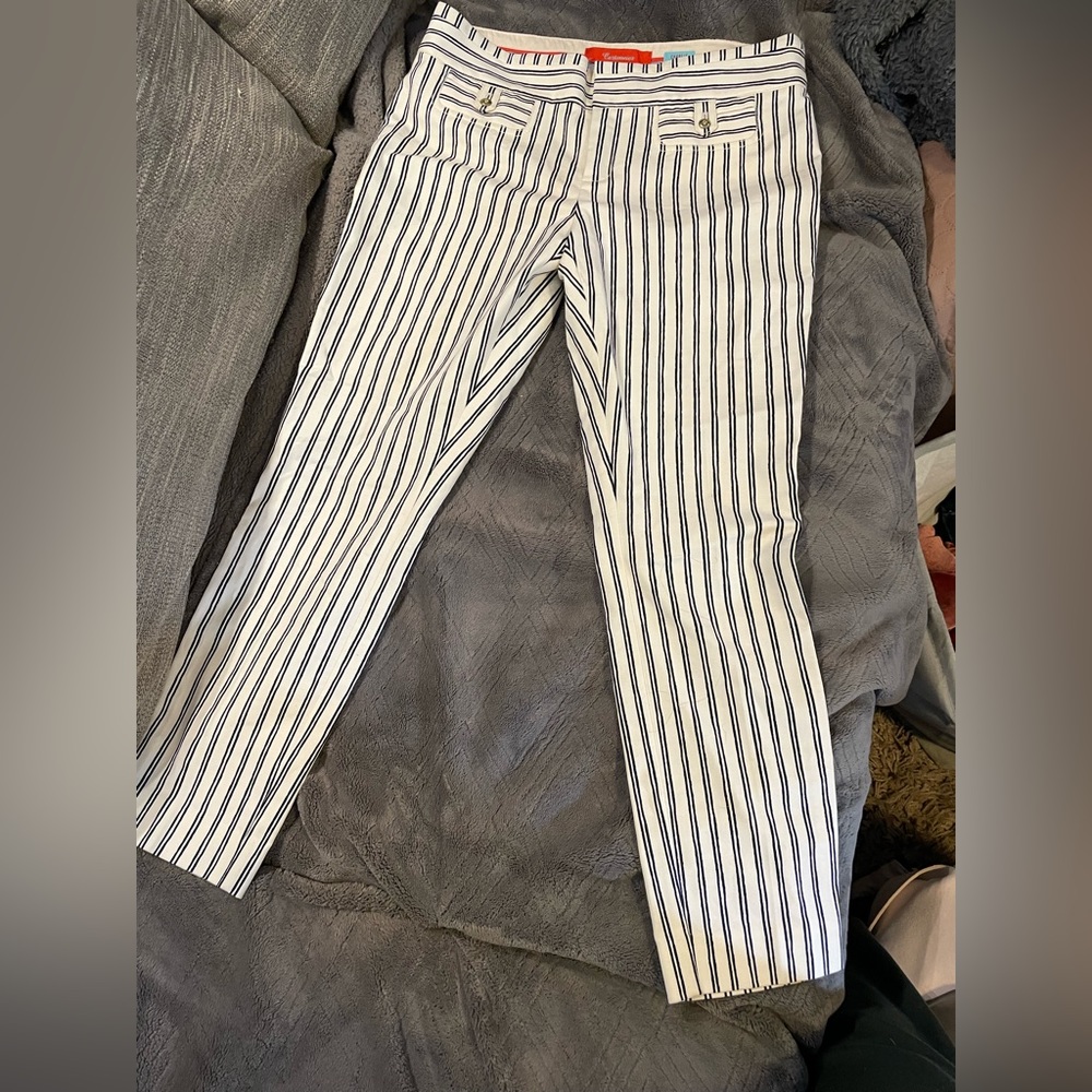 Cartonnier white stripped “Charlie trouser”